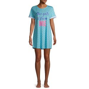 Way To Celebrate Ladies Sleepshirt Blue She Gets it From me Plus Size 2X